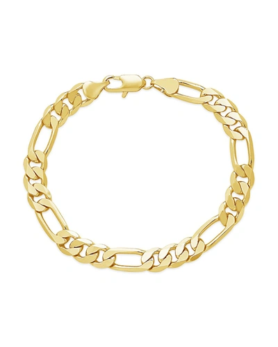Shop Sterling Forever Figaro Chain Bracelet In Gold