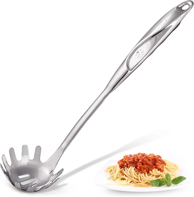 Shop Zulay Kitchen Kitchen Spaghetti Server Fork For Noodles, Pasta, & More In Silver