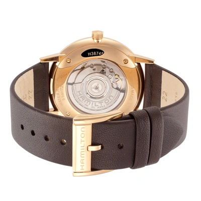 Shop Hamilton Men's Intramatic 42mm Automatic Watch In Gold