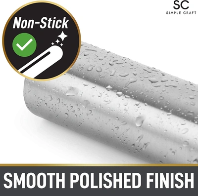 Zulay Kitchen Smooth Tapered Professional French Rolling Pin In Silver