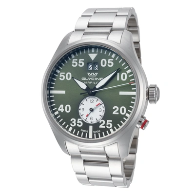 Shop Glycine Men's Airpilot Dual Time 44 44mm Quartz Watch In Silver