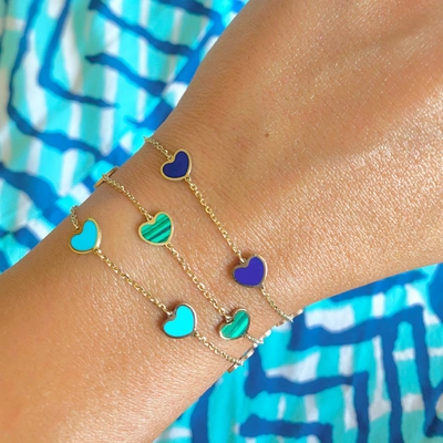 Shop The Lovery Turquoise Heart Station Bracelet In Blue