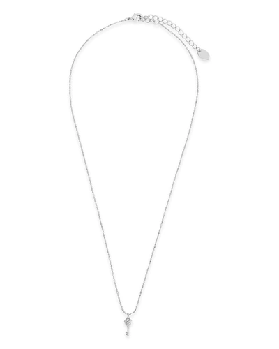 Shop Sterling Forever Heart Key Pendant Necklace In Silver