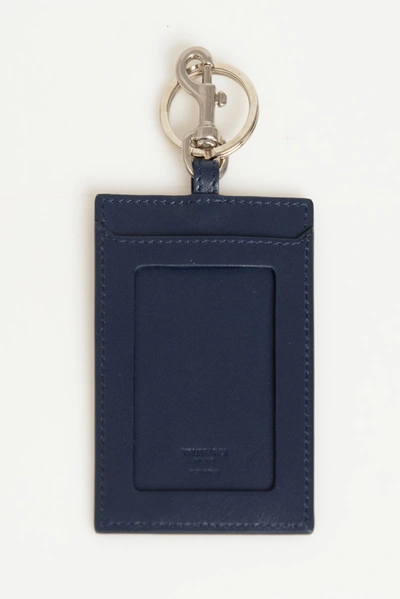 Shop Trussardi Leather Men's Keychain In Blue