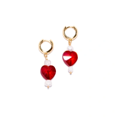 Shop Joey Baby Kokoro Earrings In Red