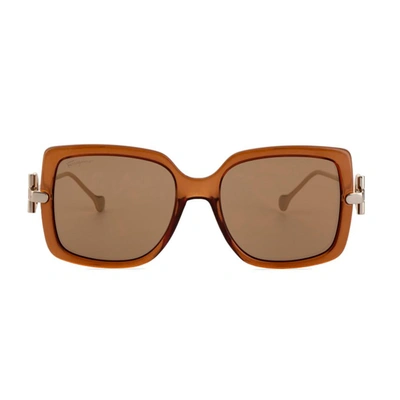 Shop Ferragamo Salvatore  Sf 913s 210 55mm Womens Square Sunglasses In Orange