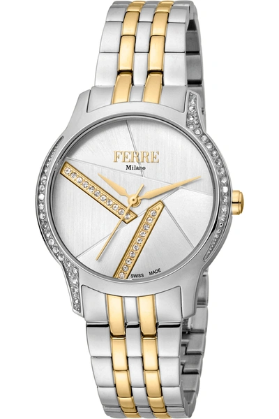 Shop Ferre Milano Women's Fashion 32mm Quartz Watch In Silver