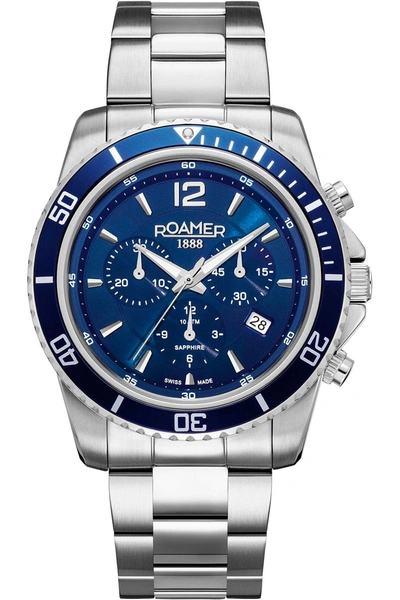 Shop Roamer Men's Nautic Chrono 100 43mm Quartz Watch In Blue