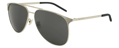 Shop Saint Laurent Sl 279-005 Men's Rectangle Sunglasses In Grey
