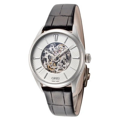 Shop Oris Women's Artelier Skeleton 33mm Automatic Watch In Silver
