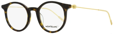 Shop Mont Blanc Montblanc Men's Eyeglasses Mb0004o 002 Dark Havana/gold 48mm