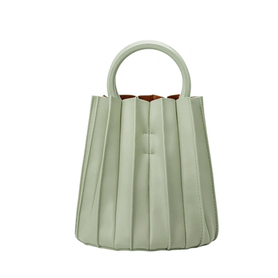 Shop Melie Bianco Lily Mint Recycled Vegan Top Handle Bag In Green