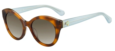Shop Kate Spade Karleigh/s Round Sunglasses In Beige