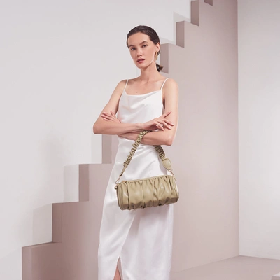 Shop Melie Bianco Jovie Moss Medium Shoulder Bag In Beige