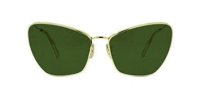 Shop Celine Cl40069u Cateye Sunglasses In Green
