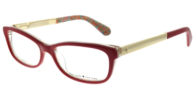 Shop Kate Spade Jessalyn Rectangular Eyeglasses In Red