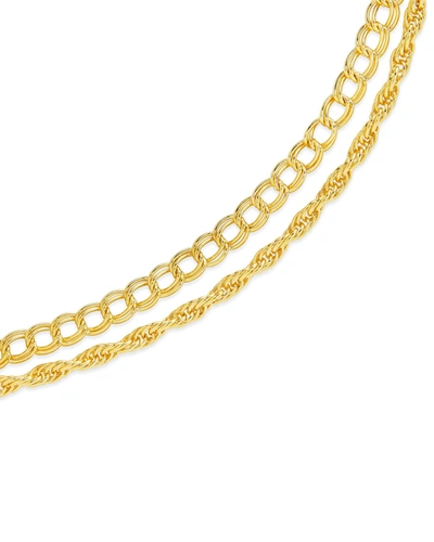 Sterling Forever Hallie Layered Chain Bracelet In Silver