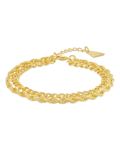Sterling Forever Hallie Layered Chain Bracelet In Silver
