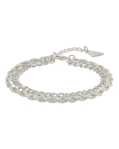 Sterling Forever Hallie Layered Chain Bracelet In Silver