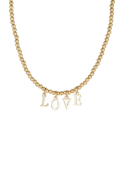 Shop Eye Candy La Lex Love Necklace In Gold