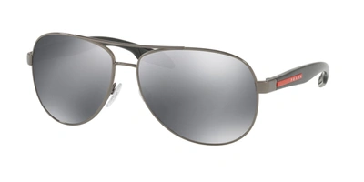 Shop Prada 53ps Aviator Sunglasses In Grey