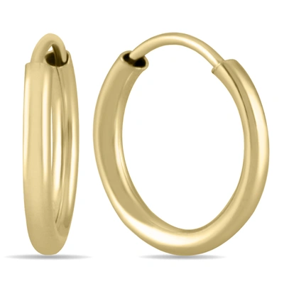 Shop Monary 10mm Hoop Earrings In 14k Yellow Gold