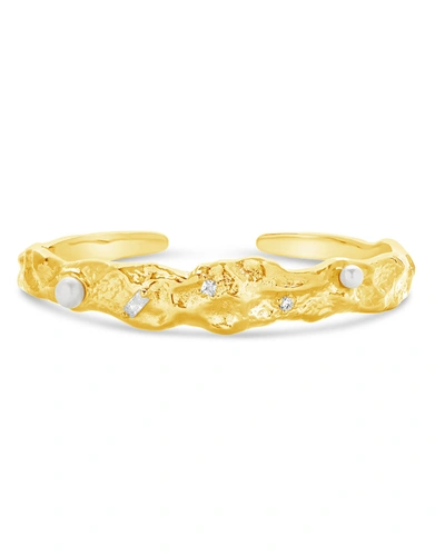 Sterling Forever Caspara Cuff Bracelet In Gold