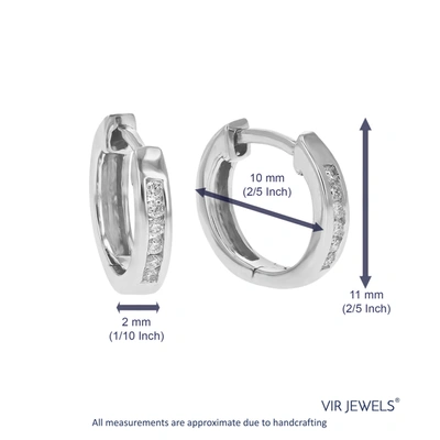 Vir Jewels 1/10 Cttw Round Cut Lab Grown Diamond Hoop Earrings In .925 Sterling Silver Prong Set 2/5 Inch In Silver