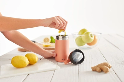Lekue Insulated Bottle To Go, 10-ounce, Coral In Pink