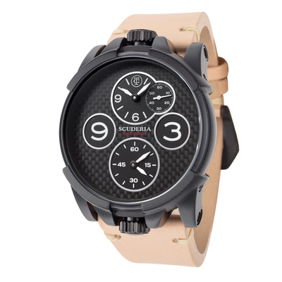 Shop Ct Scuderia Men's Due Tempi 44mm Quartz Watch In Black