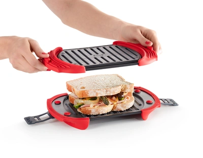 Lekue Microwave Grill, Sandwich Maker, Panini Press, 10 In X 5.7 In In, Red In Red