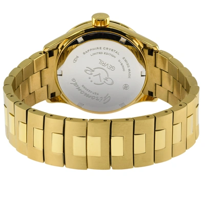 Shop Gv2 Giromondo Men's Watch Black Dial Yellow Gold Bracelet In Beige