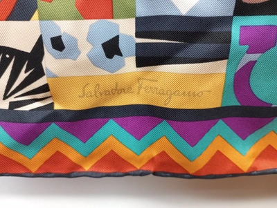 Ferragamo Salvatore  Women's 693486 Print Silk Scarf In Multi