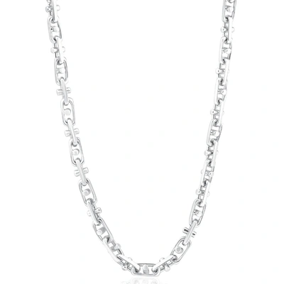 Shop Pompeii3 Men's 14k Gold (78gram) Or Platinum (146gram) 7mm Link Chain Necklace 20" In Silver