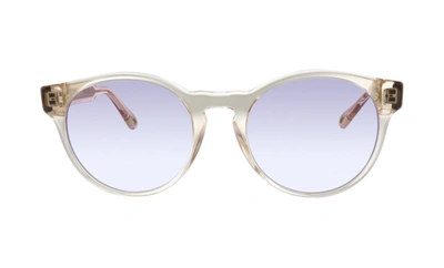 Shop Chloé Ce753s Peach Round Sunglasses In Purple