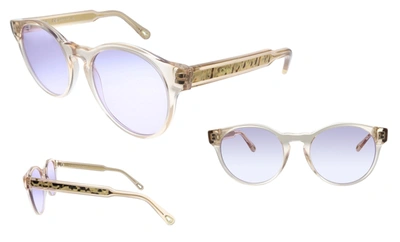 Shop Chloé Ce753s Peach Round Sunglasses In Purple