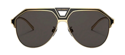 Shop Dolce & Gabbana Dg G2257 133487 Navigator Sunglasses In Gold