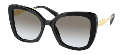 Shop Prada Pr 03ys 1ab0a7 Butterfly Sunglasses In Black