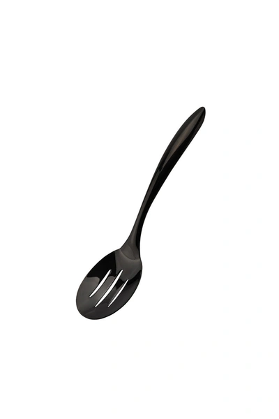 Cuisipro Black Tempo Noir Mirror Finished Slotted Spoon, 10 Inch In Black
