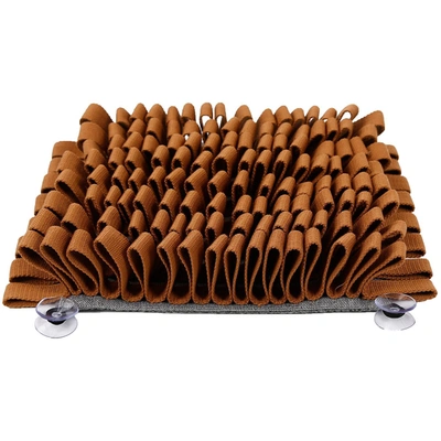Shop Pet Life 'sniffer Grip' Interactive Anti-skid Suction Pet Snuffle Mat In Brown