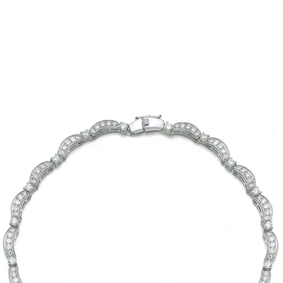 Shop Genevive Sterling Silver Cubic Zirconia Heavy Sapphire Teardrop Necklace