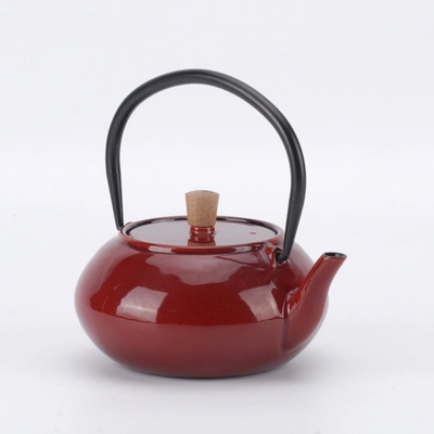 Minimal Enameled Cast Iron Teapot - Sakura In Multi