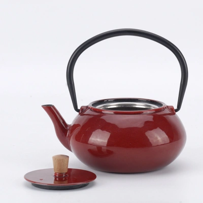 Minimal Enameled Cast Iron Teapot - Sakura In Multi