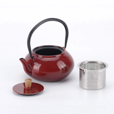 Minimal Enameled Cast Iron Teapot - Sakura In Multi