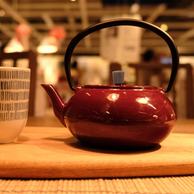 Minimal Enameled Cast Iron Teapot - Sakura In Multi