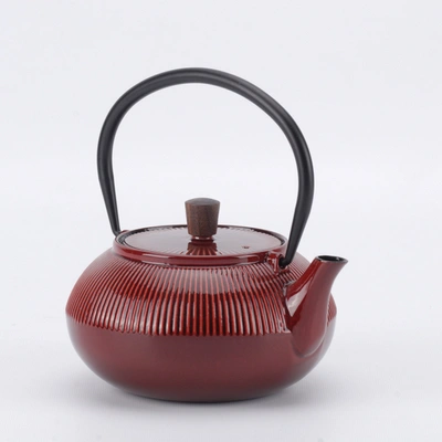 Minimal Enameled Cast Iron Teapot - Sakura In Multi