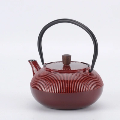 Minimal Enameled Cast Iron Teapot - Sakura In Multi