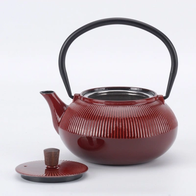 Minimal Enameled Cast Iron Teapot - Sakura In Multi