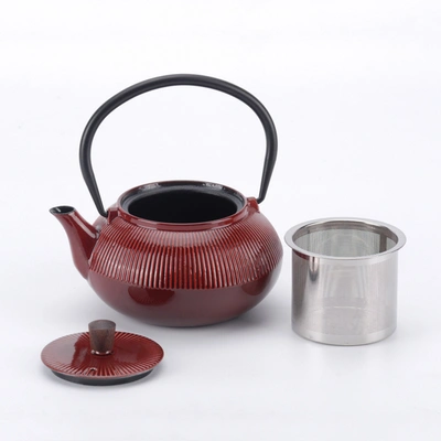 Minimal Enameled Cast Iron Teapot - Sakura In Multi