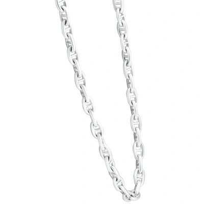 Pompeii3 Men's Marine 14k Gold (83gram) Or Platinum (156gram) 8mm Link Chain Necklace 23" In Silver